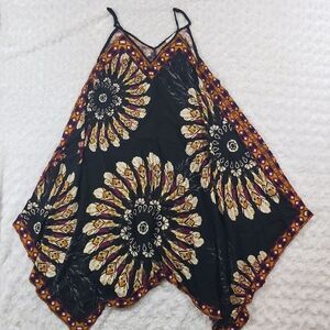 Jealous Tomato size XS asymetrical floral pattern summer hanky dress